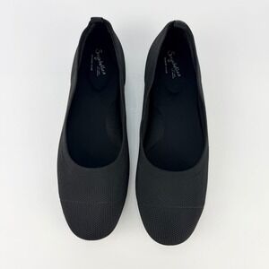 Seychelles 9 Wide Women Black Knit Classic Staple Comfort Ballet Flats Shoes